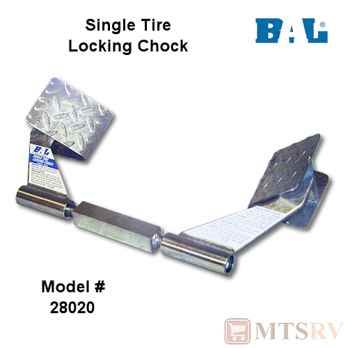 BAL Model 28020 RV & Trailer Single Tire Locking Metal Wheel Chock