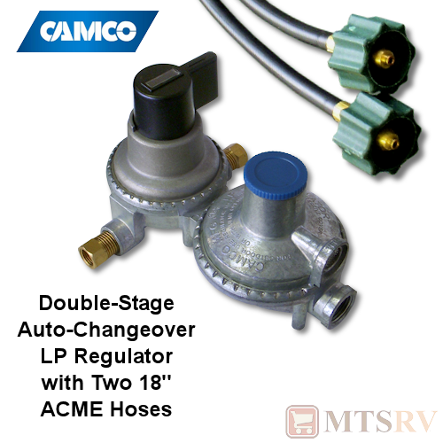 CAMCO RV KIT 2Stage Auto Changeover LP Propane Gas Regulator w/2 ACME