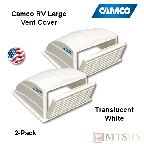 CAMCO RV Standard Trailer Vent Cover 2PACK WHITE Front Opens Max