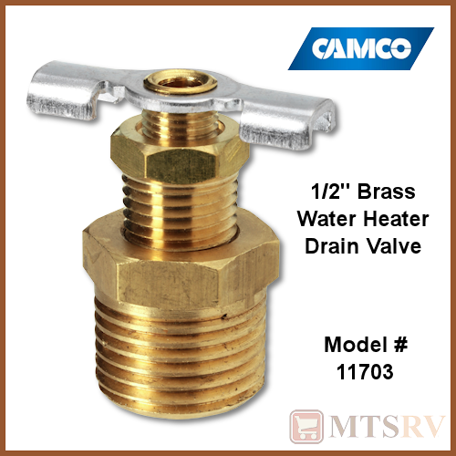 Camco RV Replacement 1/2" Brass Water Heater Drain Valve 11703 NEW eBay